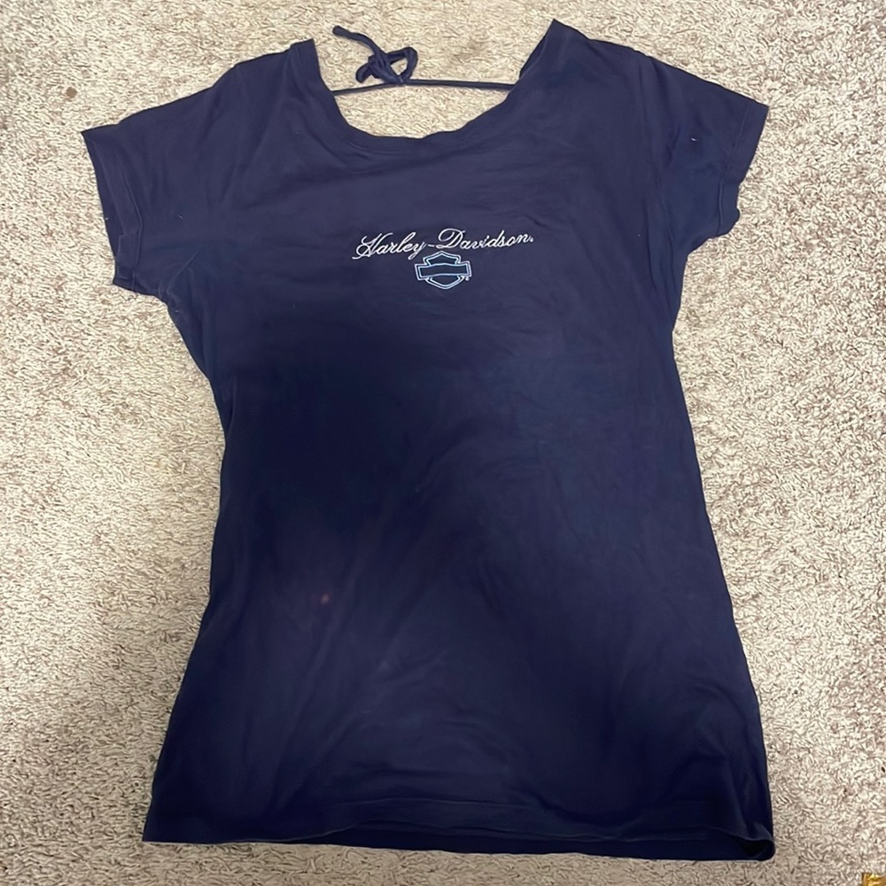 open back harley davidson shirt